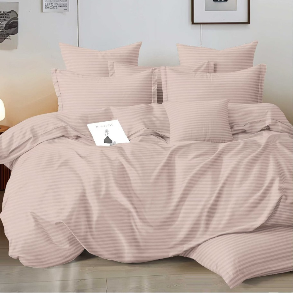 11 Lenjerie cu Elastic Damasc Finet 6 Piese-D20 Bumbac 100% Design Elegant Cearceaf cu Elastic - imagine 1