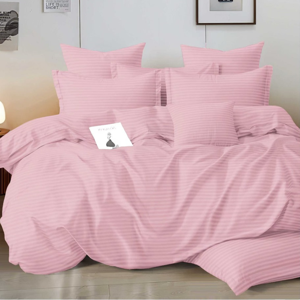 7 Lenjerie cu Elastic Damasc Finet 6 Piese-D16 Bumbac 100% Design Elegant Cearceaf cu Elastic - imagine 1